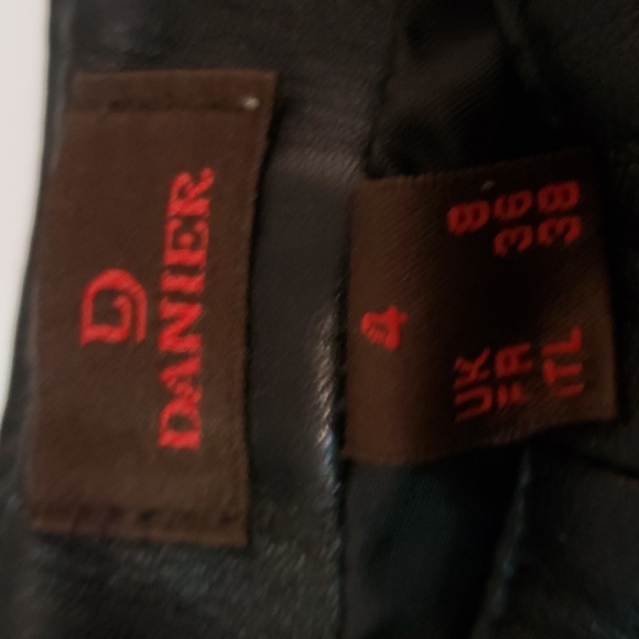 Black leather pants. Brand is Daniel leather. Size 4. Worn twice. - Picture 2 of 3